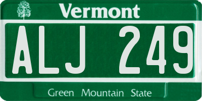 VT license plate ALJ249