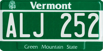 VT license plate ALJ252