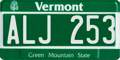 VT license plate ALJ253