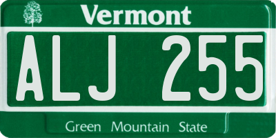 VT license plate ALJ255