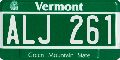 VT license plate ALJ261