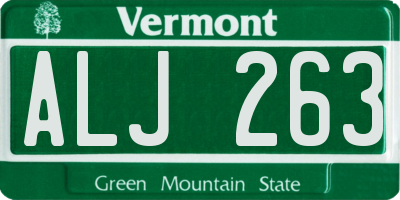 VT license plate ALJ263