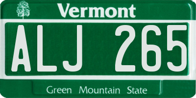 VT license plate ALJ265