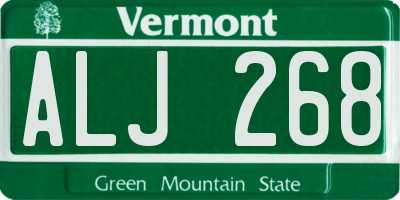 VT license plate ALJ268