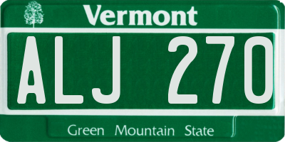 VT license plate ALJ270