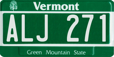 VT license plate ALJ271