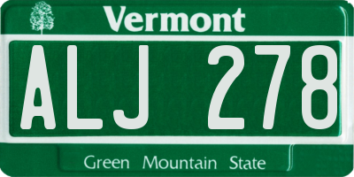 VT license plate ALJ278