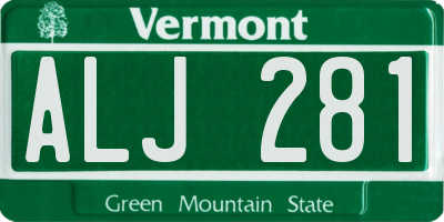 VT license plate ALJ281