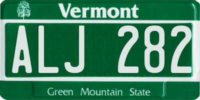 VT license plate ALJ282