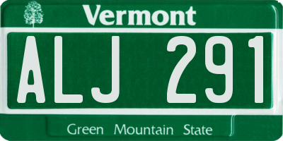 VT license plate ALJ291