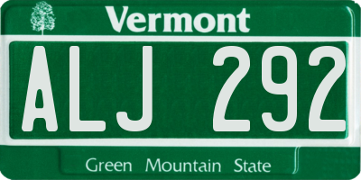 VT license plate ALJ292