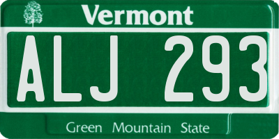 VT license plate ALJ293