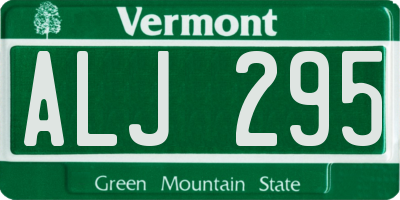 VT license plate ALJ295