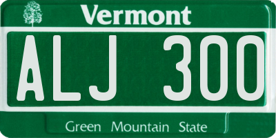 VT license plate ALJ300