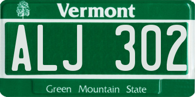 VT license plate ALJ302