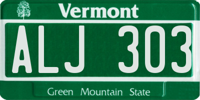 VT license plate ALJ303