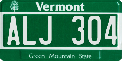 VT license plate ALJ304