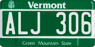 VT license plate ALJ306