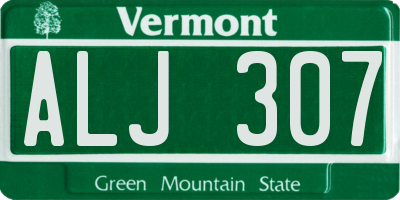VT license plate ALJ307