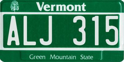 VT license plate ALJ315