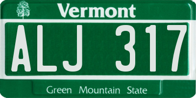 VT license plate ALJ317