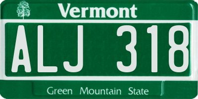 VT license plate ALJ318