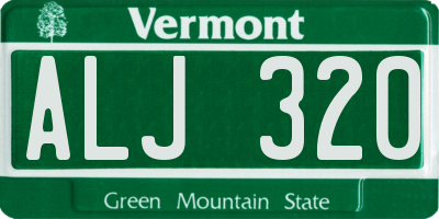 VT license plate ALJ320