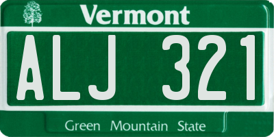 VT license plate ALJ321