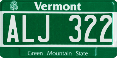 VT license plate ALJ322