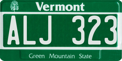 VT license plate ALJ323