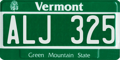 VT license plate ALJ325