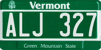 VT license plate ALJ327