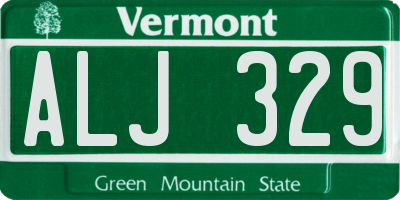 VT license plate ALJ329