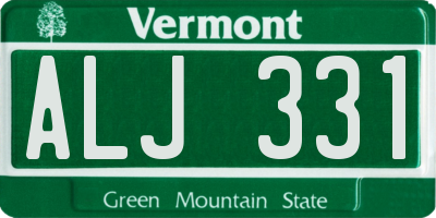 VT license plate ALJ331
