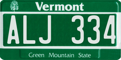 VT license plate ALJ334
