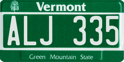 VT license plate ALJ335