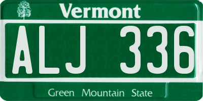 VT license plate ALJ336