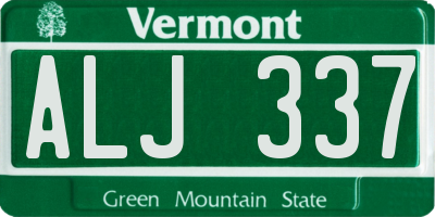 VT license plate ALJ337