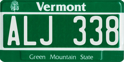 VT license plate ALJ338