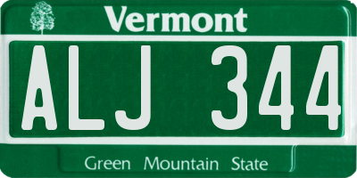 VT license plate ALJ344