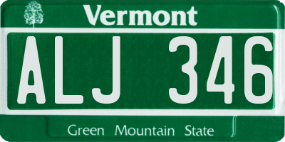 VT license plate ALJ346