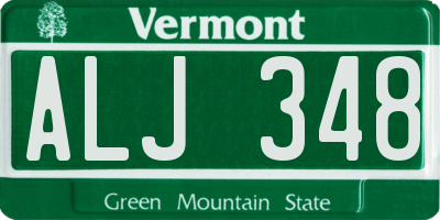 VT license plate ALJ348