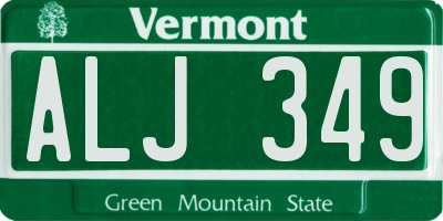 VT license plate ALJ349