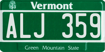 VT license plate ALJ359