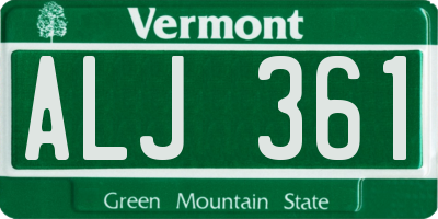 VT license plate ALJ361