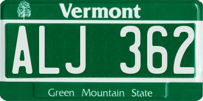 VT license plate ALJ362