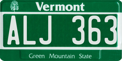 VT license plate ALJ363