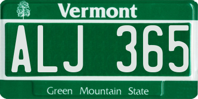 VT license plate ALJ365