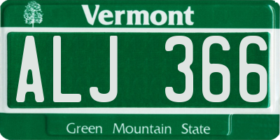 VT license plate ALJ366