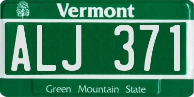VT license plate ALJ371